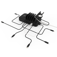 Station de charge pour plusieurs appareils, chargeur USB 9 ports 150W avec séparateurs réglables, compatible avec tablette/TWS/téléphone portable/montre
