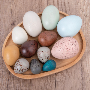 Children's DIY Miniature Landscape Decoration Wooden Bird <b>Egg</b> Pretend Play Easter Holiday Supplies <b>Toy</b> Cross-Border Simulation - Product Image 1
