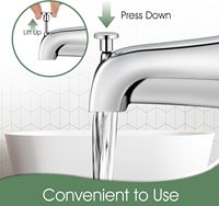 Robinet de baignoire chromé avec inverseur, à brancher, pour tuyau en cuivre de 1/2 pouce, en gros, depuis l'entrepôt américain, prêt à être expédié