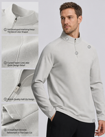 Pull-over de luxe pour homme en mélange de laine et modal, col montant, avec logo personnalisé, fermeture éclair quart de tour, tricot chaud automne-hiver, style décontracté chic