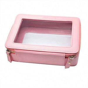 Bolsa de cosméticos de poliéster rosa de fábrica BSCI, organizador de belleza a la moda - Product Image 5