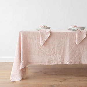 Nappe en lin de haute qualité Texture douce de couleur unie lavable et durable pour une utilisation sur la table à manger - Product Image 6