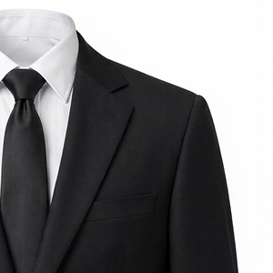 Costume d'affaires pour homme, simple boutonnage, coupe classique, respirant, infroissable, mélange de laine pour tenue formelle - Product Image 3