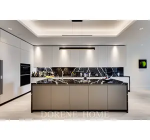 2024 Dorene Armazenamento Completo Luxo Modular Melhor Preço Modelo Armários Móveis Modern Kitchen Design Cabinet