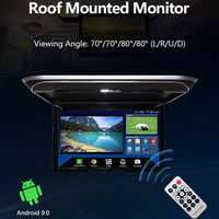 Layar TV LCD Universal Lipat Atas untuk Plafon Mobil 17,3 - 19,5 Inci, Multimedia Ultra Tipis, Monitor Atap Mobil Android