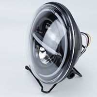 Phare LED à anneau halo de 7 pouces, durée de vie longue, ampoules Hi-lo de 5,75 pouces, phare de moto, phares C Ree pour Harley