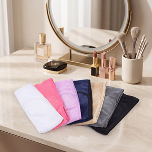 Bandeau de soin SPA en microfibre personnalisé à marque privée <span class=keywords><strong>pour</strong></span> le démaquillage et le lavage du visage - Accessoire féminin brodé - Product Image 1