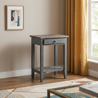 Table de chevet en bois massif personnalisée, style français, avec un tiroir, table de chevet vieillie pour chambre à coucher, maison ou salon