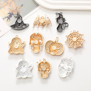 ของตกแต่งช่องแอร์รูปผี ฟักทอง ค้างคาว หมวกแม่มด ของขวัญฮาโลวีน DIY อุปกรณ์เสริม วัสดุโลหะผสม ของตกแต่งโลหะ - Product Image 2