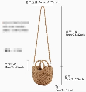 Hot Sell New Half Round Beach Handbag Straw Woven Rattan <strong>Wicker</strong> Vacation Beach Tote <strong>Bag</strong> Fashion Female Crossbody <strong>Bag</strong> - Product Image 3