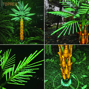 <span class=keywords><strong>Palmier</strong></span> artificiel LED IP65 intérieur/extérieur de 3 m avec télécommande, feuilles vertes et tiges brunes pour la décoration de Noël - Product Image 2