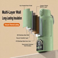 Chauffe-lait portable pour bébé avec veilleuse, 70 ° Chauffe-biberon numérique avec affichage de la température pour les repas nocturnes des nouveau-nés