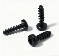 Vis autotaraudeuse Torx à tête cylindrique zinguée noire personnalisée en usine OEM avec extrémité plate