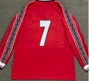 Maglia da calcio a manica lunga retrò di alta qualità con collo a Polo manica a costola apertura in poliestere kit da calcio da uomo uniforme da calcio - Product Image 4