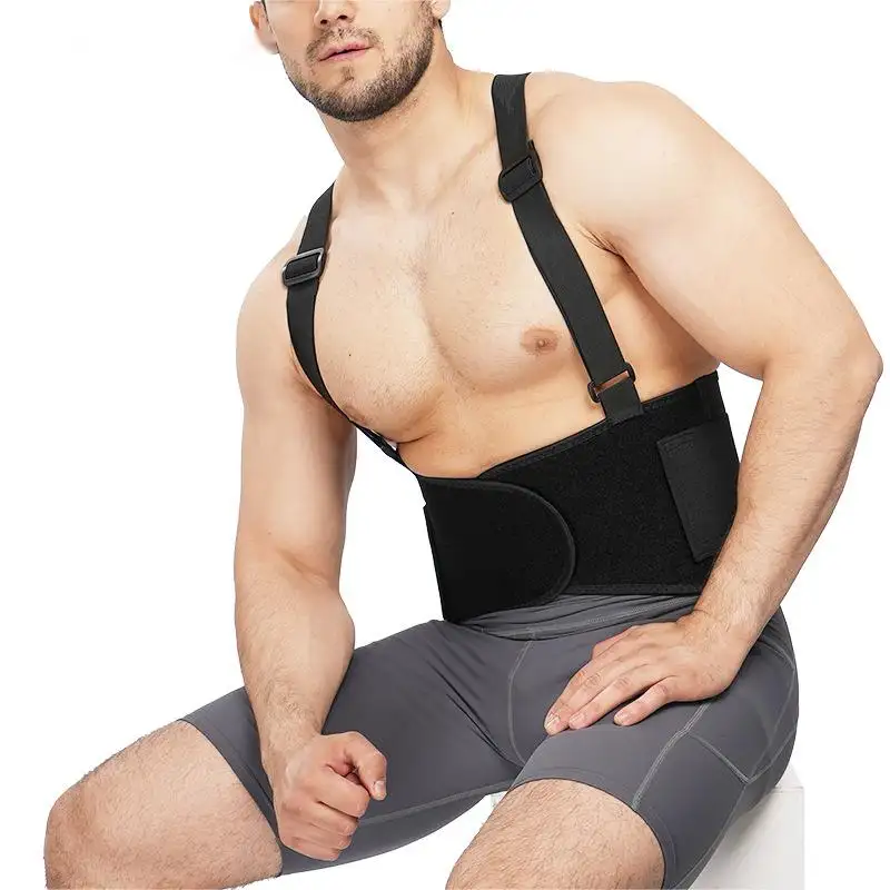 Double Pull Back Support with Shoulder Straps Back Support Belt Elastic Adjustable Straps Relief from Lumbar Neck Shoulder Back