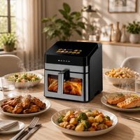 Friteuse à air numérique LED moderne, antiadhésive, sans huile, forme carrée, usage domestique, garantie 1 an, économie d'énergie