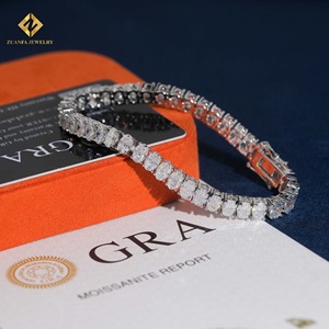 Bracelet tennis ZUANFA JEWELRY en moissanite taille ovale 4*6MM, argent 925 plaqué rhodium, unisexe, luxe - Product Image 4