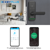 2024 KEYPLUS nouvelle serrure de poignée d'empreintes digitales en alliage d'aluminium serrure de porte intelligente étanche