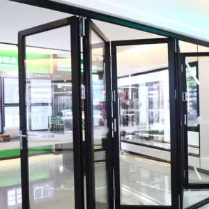 Beautiful And Practical Metal Toughened Exterior Multi-Panel Large Glass Folding Door