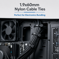 Attaches-câbles autobloquants en nylon 1,9x60mm, mini serre-câbles 1,9mm de large et 60mm de long, attaches en plastique pour le regroupement d'électronique