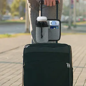 공장 맞춤형 수하물 여행 음료 가방 컵 홀더가 모든 여행 가방 핸들 무료 핸드 음료 음료 캐디에 적합