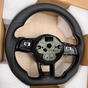 Volante in pelle sportiva nera per Volkswagen VW <span class=keywords><strong>Golf</strong></span> 7.5 <span class=keywords><strong>Golf</strong></span> 7 MK7 <span class=keywords><strong>Golf</strong></span> <span class=keywords><strong>6</strong></span> MK6 Arteon Jetta Scirocco <span class=keywords><strong>accessori</strong></span> auto - Product Image 6