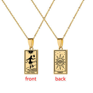 สร้อยคอเคลือบทองสแตนเลสสำหรับผู้หญิงดีไซน์ไพ่ทาโรต์ - Product Image 6