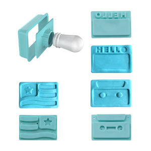 Jeu de tampons rectangulaires en plastique pour bisciut fondant pour biscuits moule à gaufrer et <span class=keywords><strong>emporte</strong></span>-<span class=keywords><strong>pièce</strong></span> - Product Image 1