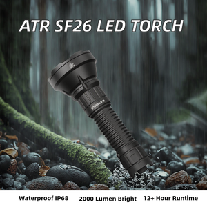 <span class=keywords><strong>Linterna</strong></span> Táctica LED de Aleación de Aluminio ATR SF26 con Interruptor Doble Trasero, Resistente al Agua con Clasificación IP68, 2000 Lúmenes para Camping - Product Image 2