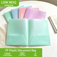 Carpeta de Plástico PP Colorida con Bolsillo y Porta Tarjetas de Visita, Carpeta Decorativa para Almacenamiento de Documentos