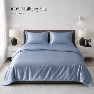 Parure de <span class=keywords><strong>lit</strong></span> de luxe en soie chinoise avec housse de <span class=keywords><strong>couette</strong></span>, taie d'oreiller et drap-housse, tailles Queen et King - Product Image 1
