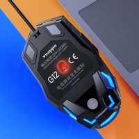 Ratón con luz de respiración colorida USB con cable G12 al por mayor, ratón para juegos, ratón de programación Macro, ratón de ordenador