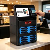 Station de partage de batteries externes 60W à charge rapide, distributeur automatique de batteries externes, station de partage de batteries externes à 12 emplacements, QR sans application