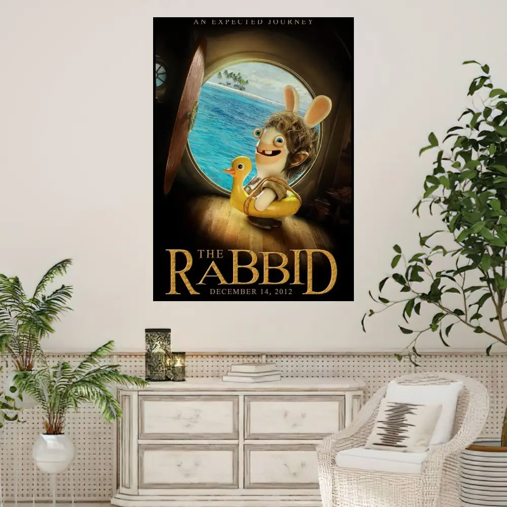 Karikatur Raving Rabbids Spiel-Posterdrucke Wandsticker Malerei Schlafzimmer Wohnzimmer Dekoration Büro Zuhause selbstklebend
