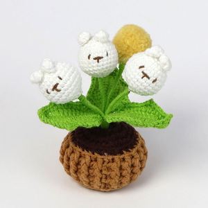 Planta en Maceta Tejida a Mano con Hilo de Ganchillo Artificial, Panda, Cerdito, Conejo, para Regalo de Halloween, Navidad, San Valentín - Product Image 4