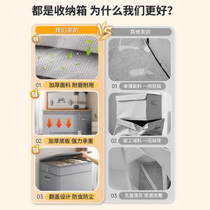 กล่องเก็บเสื้อผ้าแบบพับได้ รูปทรงสี่เหลี่ยม สีพื้น ความจุขนาดใหญ่ สำหรับเก็บผ้าห่มและเสื้อผ้า - Product Image 4