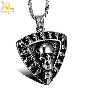 จี้สร้อยคอรูปหัวกะโหลกฮิปฮอปทรงกลม ชุบทอง 14K ผลิตจากสแตนเลสสตีล - Product Image 1