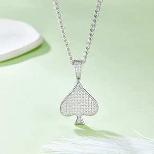 Prezzo di fabbrica 925 in argento Sterling <span class=keywords><strong>asso</strong></span> di picche Hip Hop VVS Moissanite ciondolo Hip Hop per uomo - Product Image 5