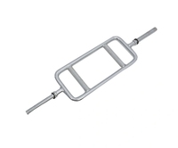 Barre de musculation pour triceps en acier chromé de 34 pouces avec plaques de poids, portable, pour une utilisation à domicile, pour la musculation du corps entier