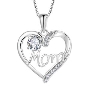 שרשרת כסף נשים <span class=keywords><strong>925</strong></span> שרשרת כסף בצורת זירקון שרשרת אותיות תליון יום מתנה - Product Image 3