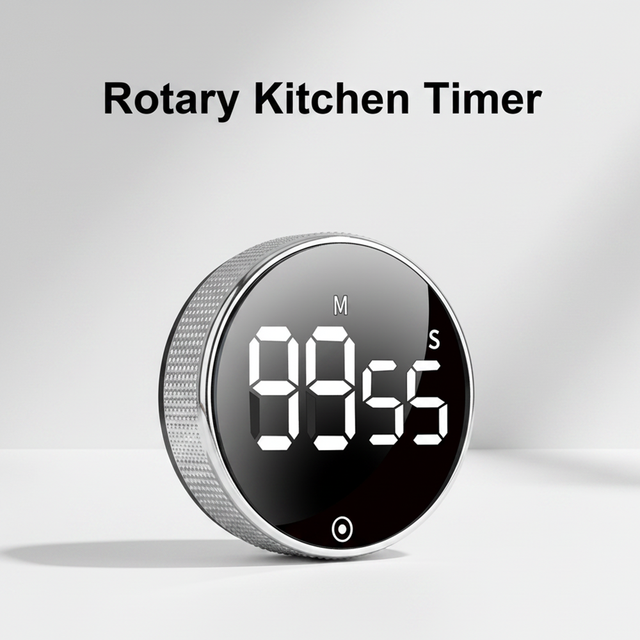Plastic Rotary Digital LED Timers Magnetic Countdup Kitchen Gadgets Alarm Timer Round Electronic Visual Countdown Reminder