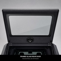 Bâche de benne de camionnette en aluminium noir mat à triple porte avec portes à vérins à gaz et rails MOLLE à fente en T