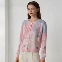 Cardigan chic de style français pour femme, à manches longues, col rond, boutonné sur le devant, léger, séchage rapide, tricot décontracté, haut tendance automne