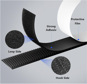 Attache auto-adhésive en tissu de nylon collant au dos Attache de câble Crochet Boucle Ruban adhésif réutilisable Velcroes d'adhérence - Product Image 2