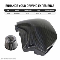 2012 - 2016 2013 2014 Kit d'admission d'air en fibre de carbone sèche N55 535i F10 pour BMW 535i 640I F12 Filtre de boîte d'admission d'air froid 3.0T