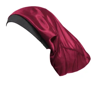 HZM-24006 Stocking Silky Long Wave Cap for Men Satin Doo Rags Compression Cap for Waves