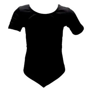 Body da Danza per Bambina a Maniche Corte in Cotone Nero con Tutù per Pratica di Balletto - Product Image 4