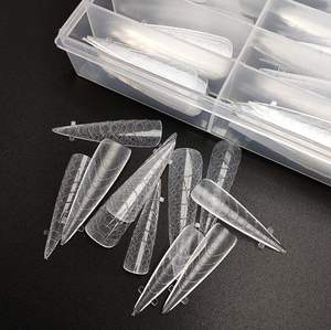 Conception personnalisée à motifs rayés moule en <span class=keywords><strong>gel</strong></span> d'extension d'<span class=keywords><strong>ongle</strong></span> français double forme système d'<span class=keywords><strong>ongle</strong></span> double forme pointes d'<span class=keywords><strong>ongle</strong></span> - Product Image 3