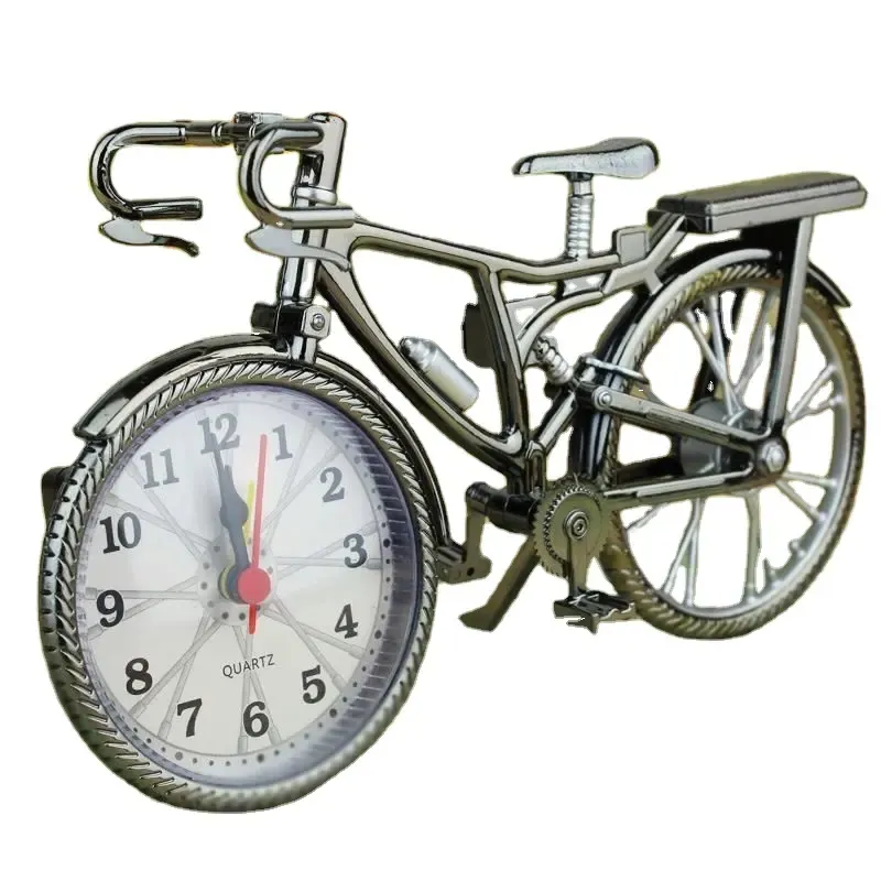 नवीनतम फैशन भूमध्य शैली बाइक आकार डेस्क का उपयोग अलार्म घड़ी उपहार के लिए बच्चों को साइकिल अलार्म घड़ी घर कला सजावट