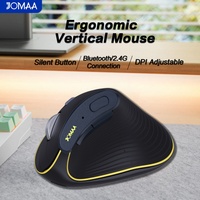 Mouse Vertikal Ergonomis JOMAA Speed Roller yang Dapat Diisi Ulang dengan Sensor Optik, Indikator Daya Rendah, Mode Ganda untuk Laptop
